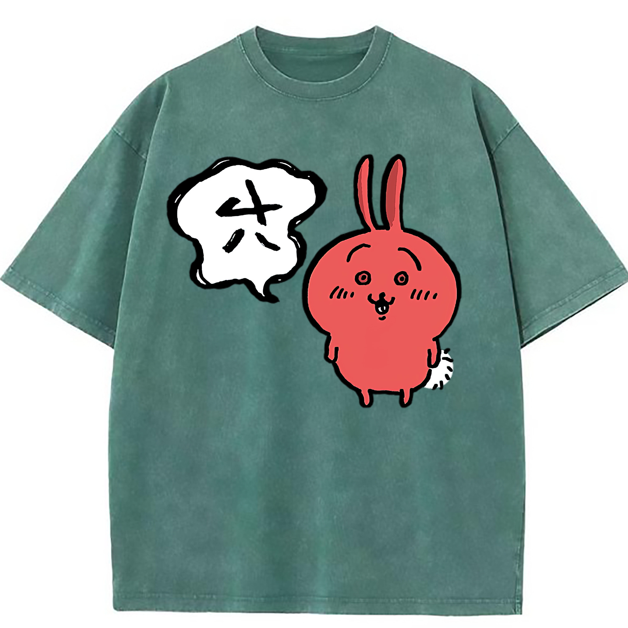 （画像用） ちいかわ ハチワレ Chii-kawa hachiware 綿100% ヴィンテージ風 半袖Tシャツ（フロントプリント）